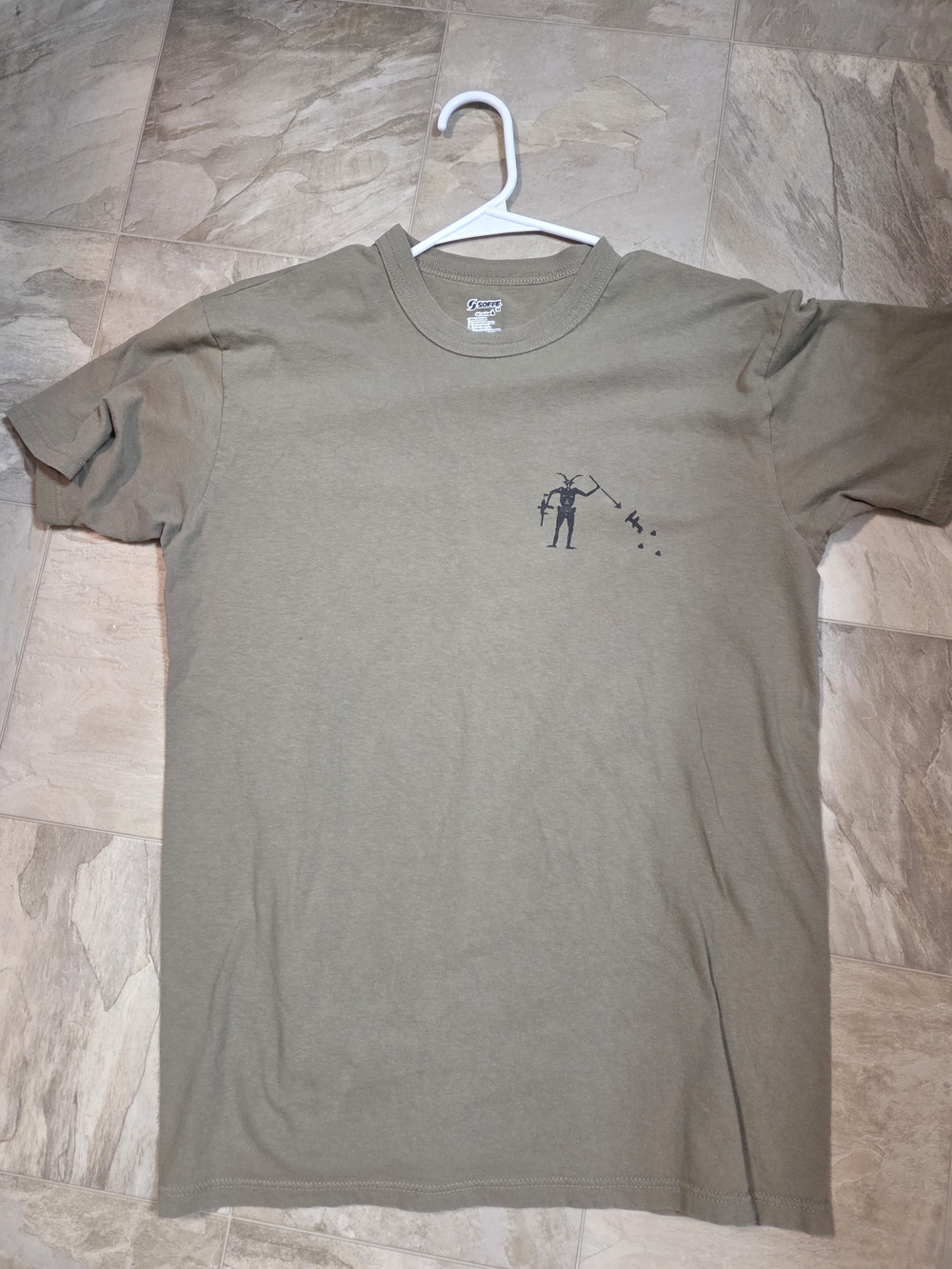 Unbranded Men's Tan Graphic Crewneck T-Shirt